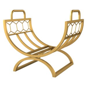 Houtopslagrek - Voor binnenshuis - Metaal - Goudkleurig