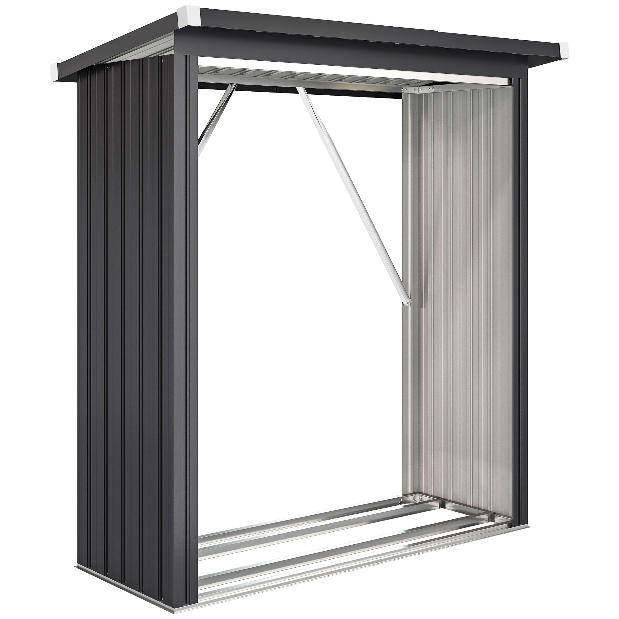 Schuur - Stalen houtoverkapping - Verhoogde vloer - Donkergrijs