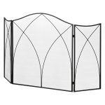 Vuurvast haardscherm - Drievoudig opvouwbaar – Zwarte coating