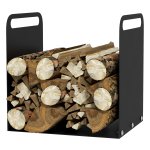 Opbergrek - Draagrek - Houten frame - Stalen handvatten - Zwart