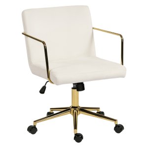 Kantoorstoel - Fluweelachtig – Luxe – Stevig - crèmewit