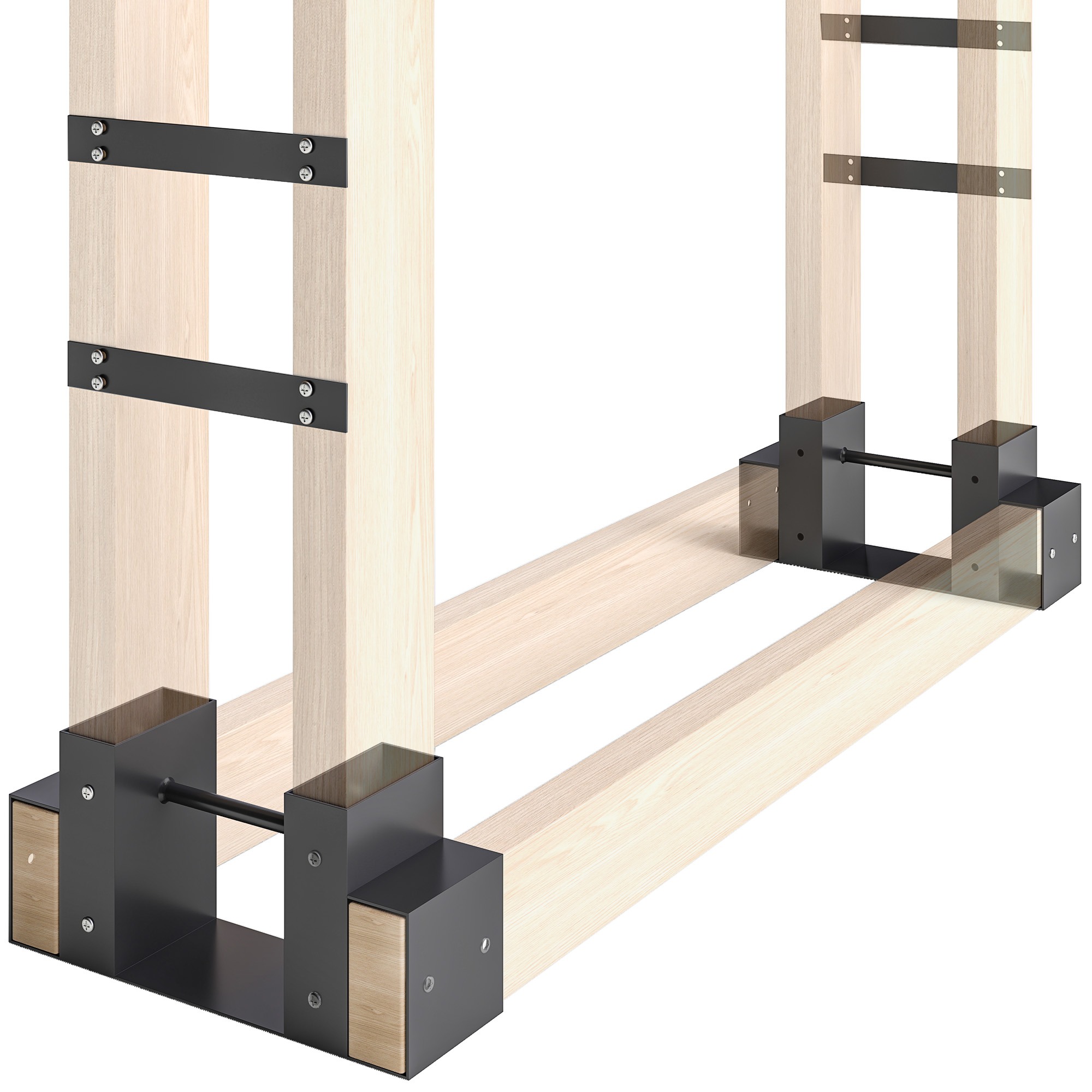 Houtopslagrek - Verstelbaar en stijlvol - Zwart