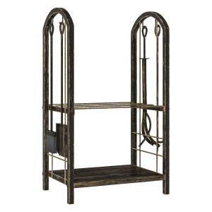 Haardhoutopslagrek - Stijlvol en functioneel - Zwart