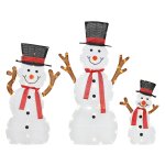 Kerstdecoratie - Sneeuwman Familie - LED-verlichting - Waterdicht - Wit