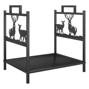 Houtopslagrek - Robuust en ruim - zwart