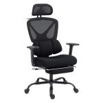 Kantoor - Bureaustoel - Mesh bekleding - Verstelbare hoofdsteun - Zwart