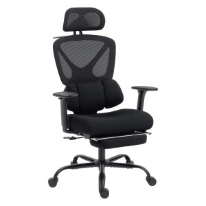 Kantoor - Bureaustoel - Mesh bekleding - Verstelbare hoofdsteun - Zwart