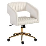 Bureaustoel - Verstelbaar - Fluweel-look - Crèmewit