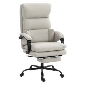 Ergonomische bureaustoel - verstelbare lendensteun - armleuningen - lichtgrijs