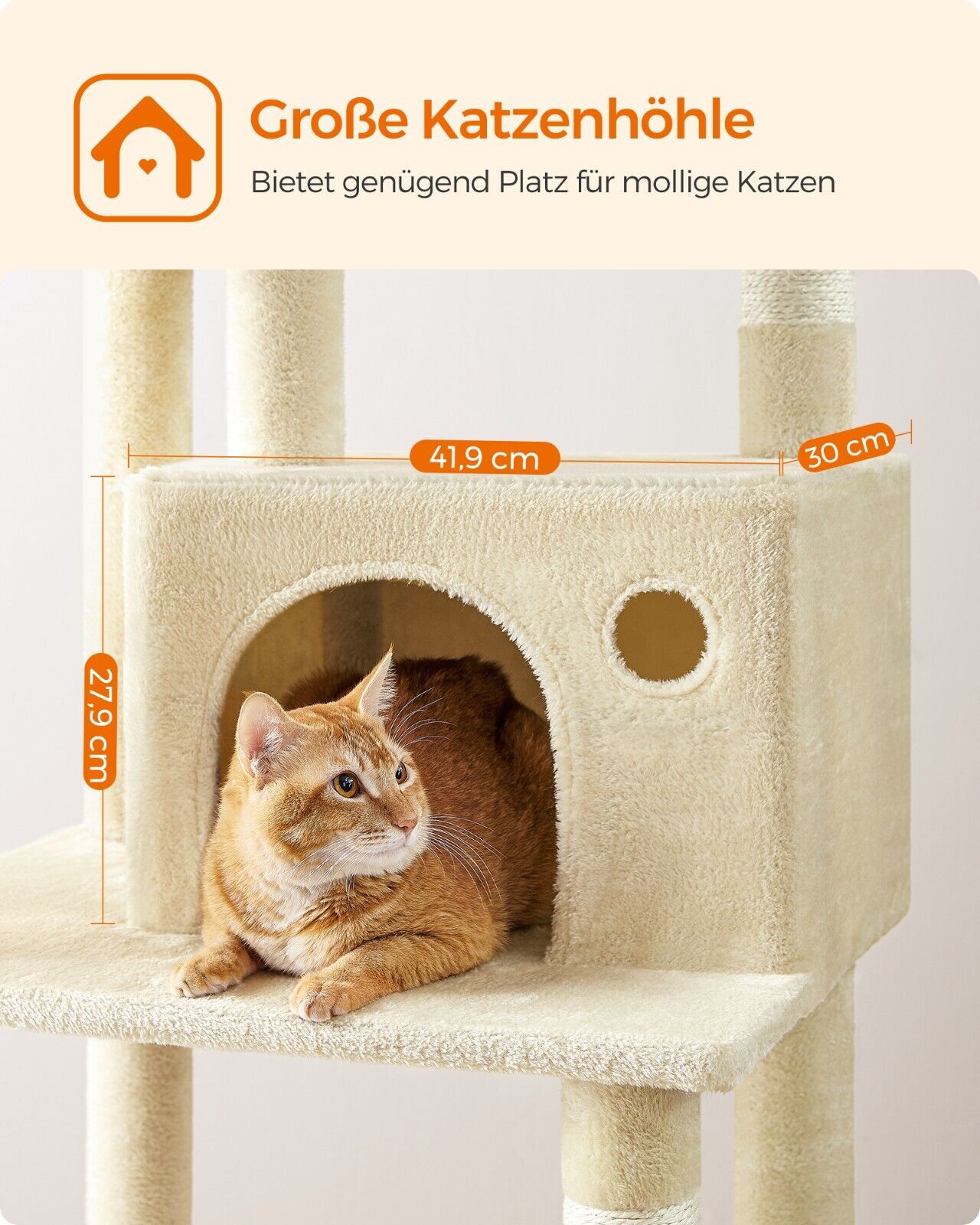 PETEPELA Hoge kattenboom 180 cm, grote kattenboom voor binnenkatten