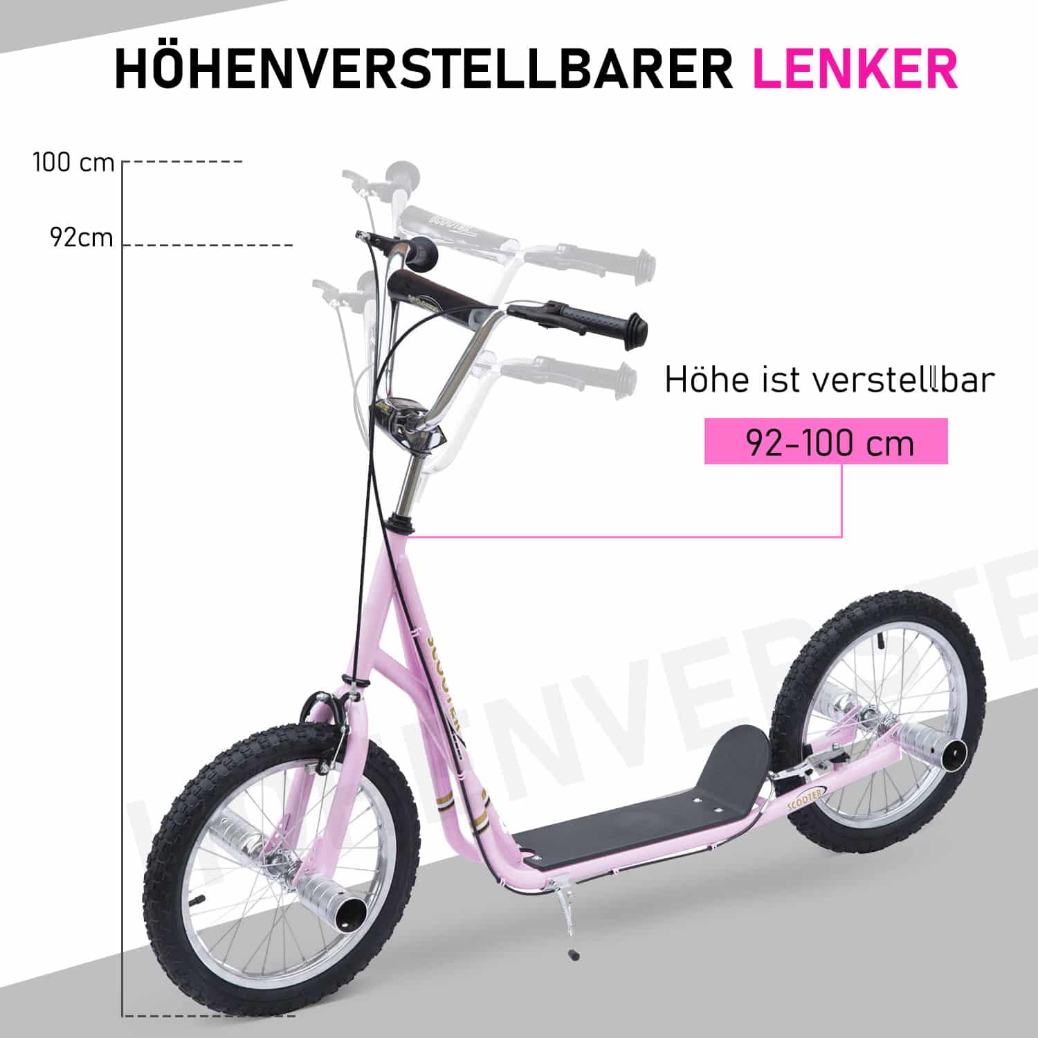 Kinderstep Met Remmen 16/12 Inch Step Voor 5 Jaar In Roze Kinderstep Met Remmen 16/12 Inch Step Voor 5 Jaar In Roze