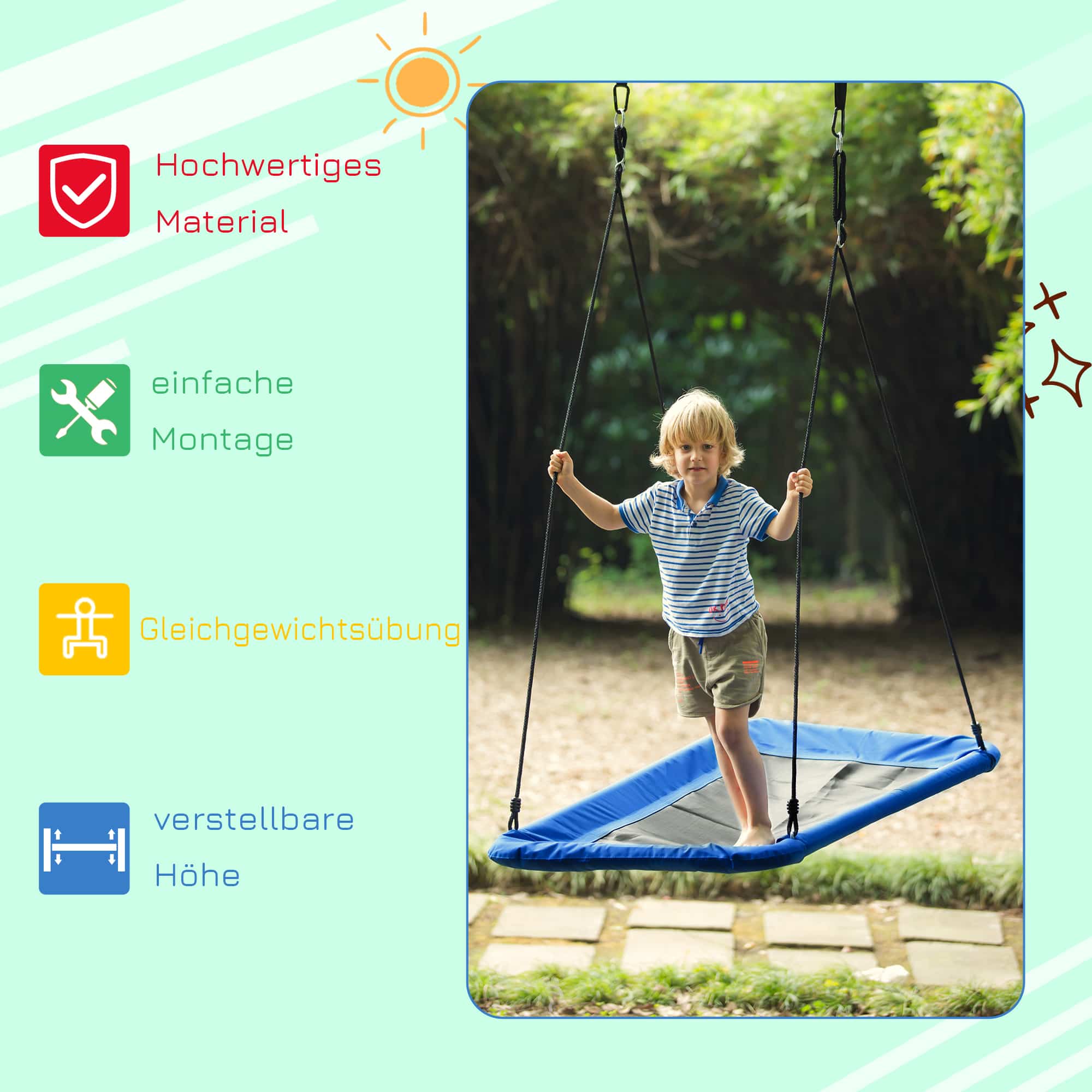 Hudora Nestschommel 90 cm - blauw